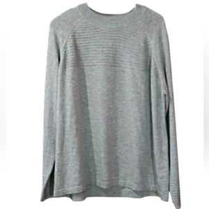 ASOS Gray Boxy Pullover Crew Neck Sweater Size 14 Ribbed Casual